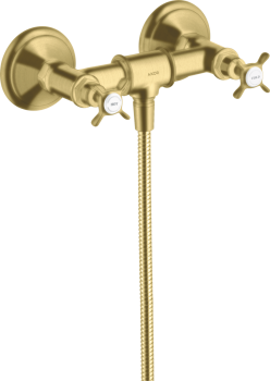  - AXOR Montreux 2-uchwytowa bateria prysznicowa z uchwytami krzyżowymi, natynkowa mosiądz szczotkowany 16560950 - 16560950 U - Łazienki Szydłowski