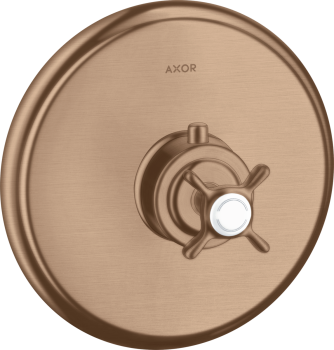 - AXOR Montreux Bateria termostatyczna z uchwytem krzyżowym, podtynkowa czerwone złoto szczotkowane 16810310 - 16810310 - Łazienki Szydłowski