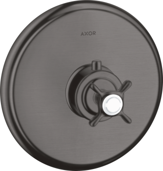 - AXOR Montreux Bateria termostatyczna z uchwytem krzyżowym, czarny chrom szczotkowany 16810340 - 16810340 - Łazienki Szydłowski