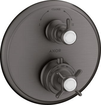 - AXOR Montreux Bateria termostatyczna do 2 odbiorników, czarny chrom szczotkowany 16820340 - 16820340 - Łazienki Szydłowski