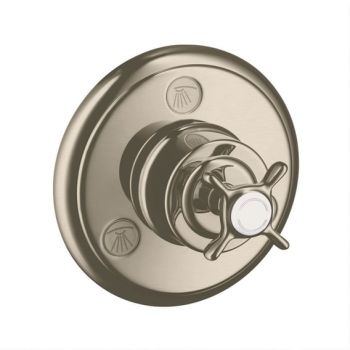 - AXOR Montreux Zawór odcinająco-przełączający Trio/Quattro z uchwytem krzyżowym, podtynkowy nikiel szczotkowany 16830820 - 16830820 - Łazienki Szydłowski