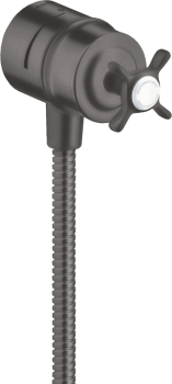 - AXOR Montreux Przyłącze węża z zaworem odcinającym i uchwytem krzyżowym czarny chrom szczotkowany 16882340 - 16882340 - Łazienki Szydłowski