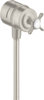  - AXOR Montreux Przyłącze węża z zaworem odcinającym i uchwytem krzyżowym stal szlachetna optyczna 16882800 - 16882800 - Łazienki Szydłowski