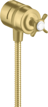 - AXOR Montreux Przyłącze węża z zaworem odcinającym i uchwytem krzyżowym mosiądz szczotkowany 16882950 - 16882950 - Łazienki Szydłowski