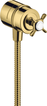 - AXOR Montreux Przyłącze węża z zaworem odcinającym i uchwytem krzyżowym złoty optyczny polerowany 16882990 - 16882990 - Łazienki Szydłowski