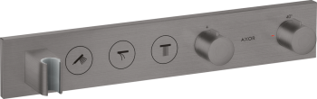  - AXOR ShowerSolutions Moduł termostatyczny Select  do 3 odbiorników, podtynkowy czarny chrom szczotkowany 18356340 - 18356340 - Łazienki Szydłowski