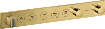  - AXOR ShowerSolutions Moduł termostatyczny Select 670/90 do 5 odbiorników, podtynkowy złoty optyczny polerowany 18358990 - 18358990 U - Łazienki Szydłowski