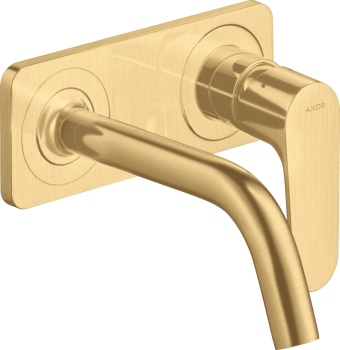 - AXOR Citterio M Jednouchwytowa bateria umywalkowa z wylewką 167 mm i płytką, ścienna, podtynkowa złoty optyczny szczotkowany 34112250 - 34112250 - Łazienki Szydłowski