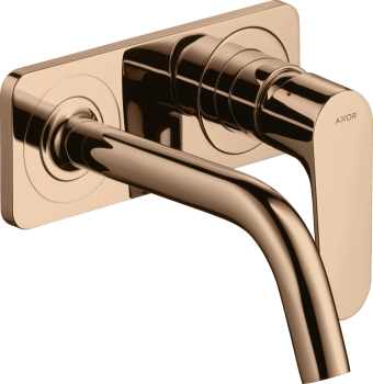  - AXOR Citterio M Jednouchwytowa bateria umywalkowa z wylewką 16,7 cm i płytką, ścienna, podtynkowa czerwone złoto polerowane 34112300 - 34112300 - Łazienki Szydłowski