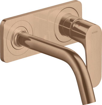  - AXOR Citterio M Jednouchwytowa bateria umywalkowa z wylewką 16,7 cm i płytką, ścienna, podtynkowa czerwone złoto szczotkowane 34112310 - 34112310 - Łazienki Szydłowski