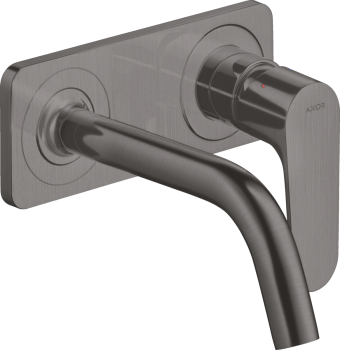  - AXOR Citterio M Jednouchwytowa bateria umywalkowa z wylewką 16,7 cm i płytką, ścienna, podtynkowa czarny chrom szczotkowany 34112340 - 34112340 - Łazienki Szydłowski