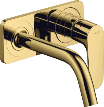  - AXOR Citterio M Jednouchwytowa bateria umywalkowa z wylewką 16,7 cm i płytką, ścienna, podtynkowa złoty optyczny polerowany 34112990 - 34112990 - Łazienki Szydłowski