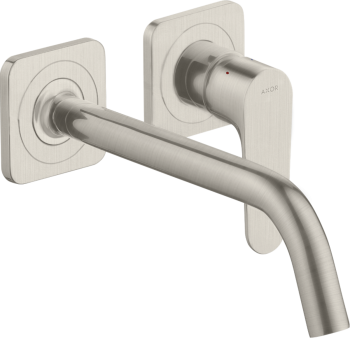  - AXOR Citterio M Jednouchwytowa bateria umywalkowa z wylewką 22,7 cm i rozetami, ścienna, podtynkowa stal szlachetna optyczna 34116800 - 34116800 - Łazienki Szydłowski