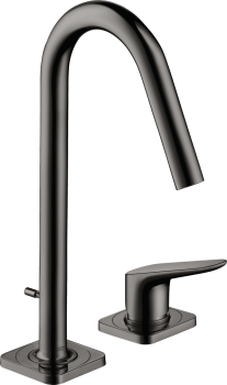  - AXOR Citterio M 2-otworowa bateria umywalkowa 160 z kompletem odpływowym z cięgłem czarny chrom polerowany 34132330 - 34132330 - Łazienki Szydłowski