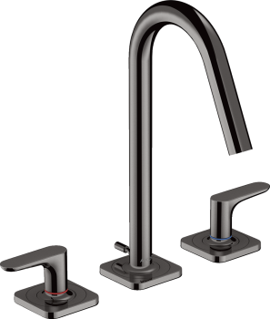  - AXOR Citterio M 3-otworowa bateria umywalkowa 160 z uchwytami jednoramiennymi, rozetami i kompletem odpływowym z cięgłem czarny chrom polerowany 34133330 - 34133330 - Łazienki Szydłowski