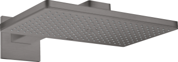  - AXOR ShowerSolutions Deszczownica 46 x 30cm 1 jet z ramieniem prysznicowym, rozeta softsquare czarny chrom szczotkowany 35278340 - 35278340 U - Łazienki Szydłowski