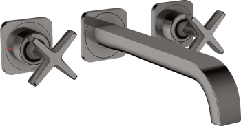  - AXOR Citterio E 3-otworowa bateria umywalkowa z rozetami i wylewką 22 cm, ścienna, podtynkowa czarny chrom polerowany 36107330 - 36107330 - Łazienki Szydłowski