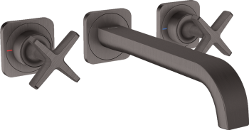 - AXOR Citterio E 3-otworowa bateria umywalkowa z wylewką 220 mm, czarny chrom szczotkowany 36107340 - 36107340 - Łazienki Szydłowski