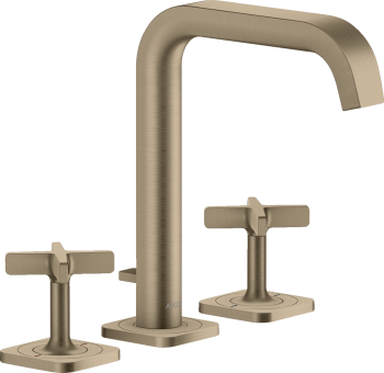  - AXOR Citterio E 3-otworowa bateria umywalkowa 170 z rozetami i kompletem odpływowym z cięgłem nikiel szczotkowany 36108820 - 36108820 - Łazienki Szydłowski