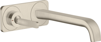  - AXOR Citterio E Jednouchwytowa bateria umywalkowa z uchwytem Pin, wylewką 221 mm i płytką, ścienna, podtynkowa nikiel szczotkowany 36114820 - 36114820 U - Łazienki Szydłowski