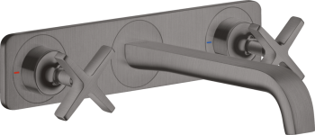 - AXOR Citterio E 3-otworowa bateria umywalkowa z płytką i wylewką 220 mm, ścienna, podtynkowa 36115340 - 36115340 - Łazienki Szydłowski