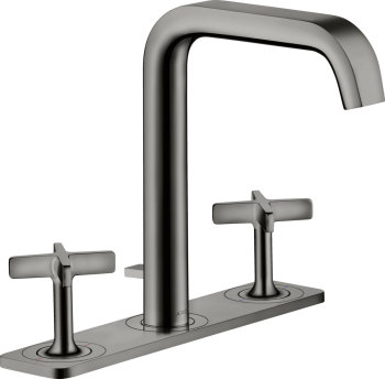  - AXOR Citterio E 3-otworowa bateria umywalkowa 170 z płytką i kompletem odpływowym z cięgłem czarny chrom polerowany 36116330 - 36116330 - Łazienki Szydłowski