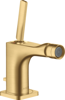 - AXOR Citterio E Jednouchwytowa bateria bidetowa z uchwytem Pin i kompletem odpływowym z cięgłem złoty optyczny szczotkowany 36120250 - 36120250 - Łazienki Szydłowski