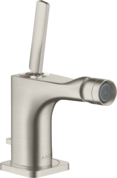  - AXOR Citterio E bateria bidetowa z uchwytem Pin i kompletem odpływowym z cięgłem stal szlachetna optyczna 36120800 - 36120800 - Łazienki Szydłowski