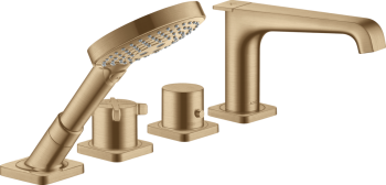 - AXOR Citterio E 4-otworowa bateria wannowa, termostatyczna do montażu na cokole z płytek brąz szczotkowany 36410140 - 36410140 - Łazienki Szydłowski