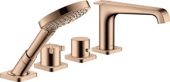 - AXOR Citterio E 4-otworowa bateria wannowa, termostatyczna do montażu na cokole z płytek czerwony złoty polerowany 36410300 - 36410300 - Łazienki Szydłowski