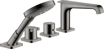  - AXOR Citterio E 4-otworowa bateria wannowa, termostatyczna do montażu na cokole z płytek czarny chrom polerowany 36410330 - 36410330 - Łazienki Szydłowski