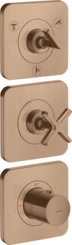 - AXOR Citterio E Moduł termostatyczny 380/120 do 3 odbiorników z rozetami, podtynkowy czerwone złoto szczotkowane 36704310 - 36704310 - Łazienki Szydłowski