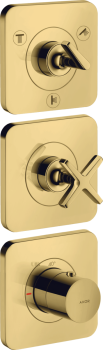  - AXOR Citterio E Moduł termostatyczny 380/120 do 3 odbiorników z rozetami, podtynkowy złoty optyczny polerowany 36704990 - 36704990 U - Łazienki Szydłowski