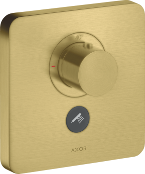 - AXOR ShowerSelect Bateria termostatyczna HighFlow do 1 odbiornika z dodatkowym wyjściem, softsquare, mosiądz szczotkowany 36706950 - 36706950 U - Łazienki Szydłowski