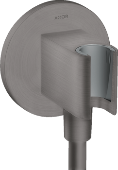 - AXOR ShowerSolutions Przyłącze węża prysznicowego z uchwytem, okrągłe Czarny Chrom Szczotkowany 36733340 - 36733340 - Łazienki Szydłowski