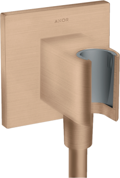 - AXOR ShowerSolutions Przyłącze węża prysznicowego z uchwytem, kwadratowe czerwone złoto szczotkowane 36734310 - 36734310 - Łazienki Szydłowski