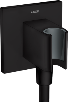 - AXOR ShowerSolutions Przyłącze węża prysznicowego z uchwytem, kwadratowe czarny mat 36734670 - 36734670 - Łazienki Szydłowski