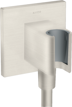 - AXOR ShowerSolutions Przyłącze węża prysznicowego z uchwytem, kwadratowe stal szlachetna optyczna 36734800 - 36734800 - Łazienki Szydłowski