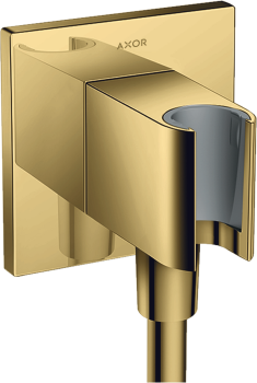 - AXOR ShowerSolutions Przyłącze węża prysznicowego z uchwytem, kwadratowe złoty optyczny polerowany 36734990 - 36734990 - Łazienki Szydłowski