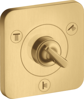 - AXOR Citterio E Zawór odcinająco-przełączający Trio/Quattro 12 x 12 cm, podtynkowy złoty optyczny szczotkowany 36772250 - 36772250 - Łazienki Szydłowski