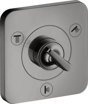 - AXOR Citterio E Zawór odcinająco-przełączający Trio/Quattro 12 x 12 cm, podtynkowy czarny chrom polerowany 36772330 - 36772330 - Łazienki Szydłowski