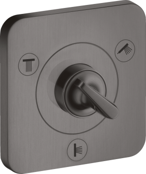 - AXOR Citterio E Zawór odcinająco-przełączający Trio/Quattro 12 x 12 cm, podtynkowy czarny chrom szczotkowany 36772340 - 36772340 - Łazienki Szydłowski