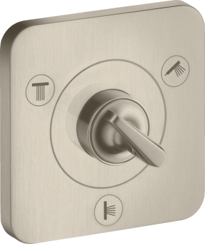  - AXOR Citterio E Zawór odcinająco-przełączający Trio/Quattro 12 x 12 cm, podtynkowy nikiel szczotkowany 36772820 - 36772820 U - Łazienki Szydłowski