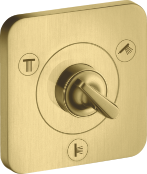 - AXOR Citterio E Zawór odcinająco-przełączający Trio/Quattro 12 x 12 cm, podtynkowy mosiądz szczotkowany 36772950 - 36772950 - Łazienki Szydłowski