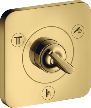  - AXOR Citterio E Zawór odcinająco-przełączający Trio/Quattro 12 x 12 cm , podtynkowy złoty optyczny polerowany 36772990 - 36772990 U - Łazienki Szydłowski