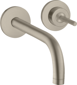  - AXOR Uno Jednouchwytowa bateria umywalkowa z wylewką 16,5 cm i rozetami, ścienna, podtynkowa Nikiel Szczotkowany 38113820 - 38113820 - Łazienki Szydłowski