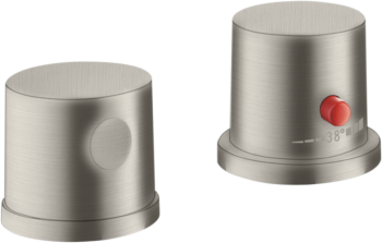 - AXOR Uno 2-otworowa bateria termostatyczna na brzeg wanny stal szlachetna optyczna 38480800 - 38480800 - Łazienki Szydłowski