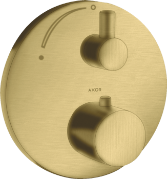 - AXOR Uno Bateria termostatyczna z zaworem odcinającym mosiądz szczotkowany 38700950 - 38700950 - Łazienki Szydłowski