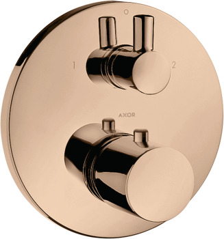 - AXOR Uno Bateria termostatyczna z zaworem odcinająco-przełączającym do 2 odbiorników, Czerwony Złoty Polerowany 38720300 - 38720300 - Łazienki Szydłowski