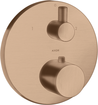  - AXOR Uno Bateria termostatyczna z zaworem odcinająco-przełączającym do 2 odbiorników, Czerwone Złoto Szczotkowane 38720310 - 38720310 - Łazienki Szydłowski